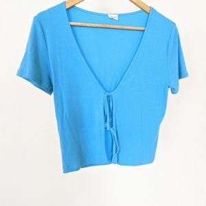 Slinky Ribbed & Cropped Wilfred Tie-Up Top